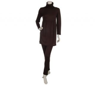 Nina Leonard Turtleneck Tunic with Slim Pants —