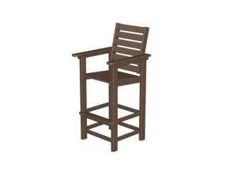 49.25" Recycled Earth Friendly Outdoor Captain's Bar Dining Chair   Mahogany