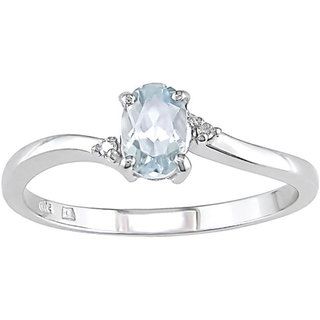 10k White Gold Oval Aquamarine Ring  ™ Shopping   Top