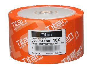 Titan 4.7GB 8X DVD R 50 Packs Disc Model T6881192