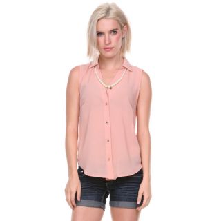 Stanzino Womens Studded Sleeveless Button Down Shirt   17200865