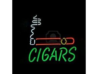 HOZER Professional 17*14 Inch CIGARS Design Decorate Neon Light Sign Store Display Beer Bar Sign Real Neon Signboard for Restaurant Convenience Store Bar Billiards Shops
