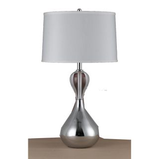 Axis 21 in 3 Way Chrome Indoor Table Lamp with Fabric Shade