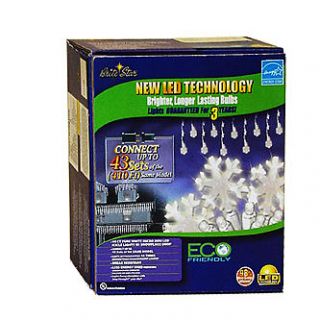 Brite Star 60L LED ICICLE LIGHTS   snowflake, PURE WHITE