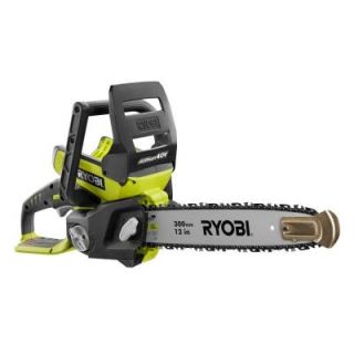 Ryobi 12 in. 40 Volt Lithium Ion Electric Cordless Chainsaw RY40510B
