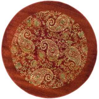 Safavieh Lyndhurst Red and Multicolor Round Indoor Machine Made Area Rug (Common 8 x 8; Actual 96 in W x 96 in L x 0.5 ft Dia)