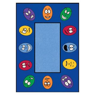 Learning Carpets Cut Pile Rug Rectangular Blue Educational Area Rug (Actual 8 ft 3 in x 13 ft 4 in)