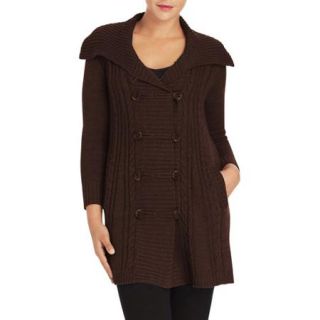 Faded Glory Women's Cable Front Double Breasted Car Coat