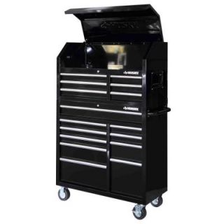 Husky 41 in. 16 Drawer Tool Chest and Rolling Tool Cabinet Set, Black HOTC4116B1QES