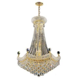 Worldwide Lighting Empire Collection 15 Light Crystal and Gold Chandelier W83074G24