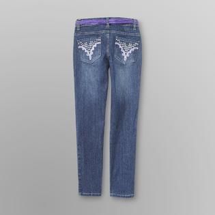 Route 66   Girls Belted Embellished Skinny Jeans