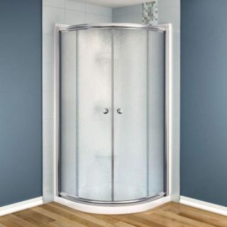 MAAX Talen 36 in. x 36 in. x 73 in. Neo Round Shower Kit in Nickel with Frosted Glass, Base and Walls in White 105961 000 001 102