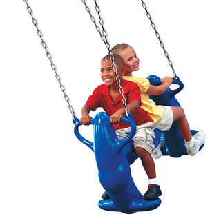 Swing N Slide Mega Rider Plastic Outdoor Swing Set with Mounting Guide