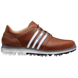 Adidas Mens Pure 360 Tan Brown/ White/ Dark Solar Blue Golf Shoes