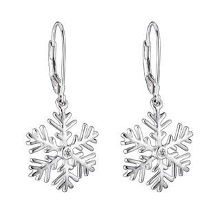 COLLETTE Z Cubic Zirconia (.925) Sterling Silver Snowflake Drop Euro