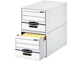 Bankers Box 00722 Stor/Drawer File Drawer Storage Box, Legal, White/Blue, 6/Carton