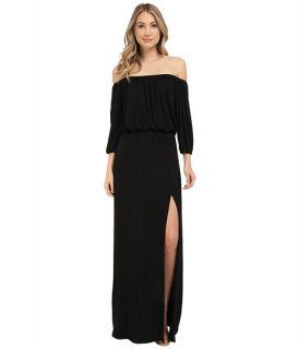 Culture Phit Lily Off the Shoulder Maxi Dress with Slit Black