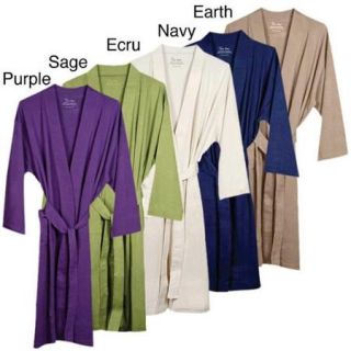 Women's Organic Cotton Knitted Bath Robe Navy