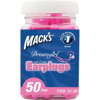 Mack's Dreamgirl Soft Foam Earplugs, Pink, 50 pr