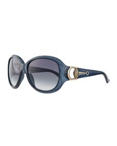 Gucci Diamantissima Butterfly Sunglasses, Blue