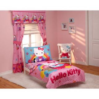 Hello Kitty Stars & Rainbows 3pc Toddler Bedding Set with BONUS Matching Pillow Case
