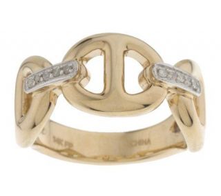 Status Link Ring with Diamond Accents 14K Gold —