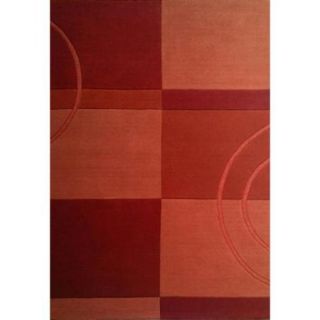 Hand tufted Geometric Brown/ Orange Wool Rug (8' x 11')