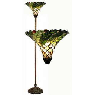 Warehouse of Tiffany  Tiffany style Green Leaf Torchiere Lamp ENERGY