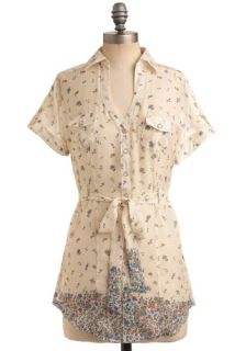 Blossom Cascade Top  Mod Retro Vintage Short Sleeve Shirts