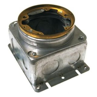Raco 4 in. Round Concrete Floor Box, Stamped Steel Box with 1/2 & 3/4 in. KO's and Adjustable Height Feature 6255