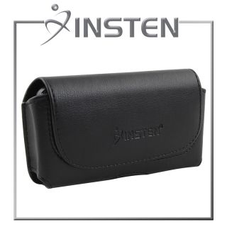 INSTEN Black Universal With Belt Clip Protective Leather Pouch Phone