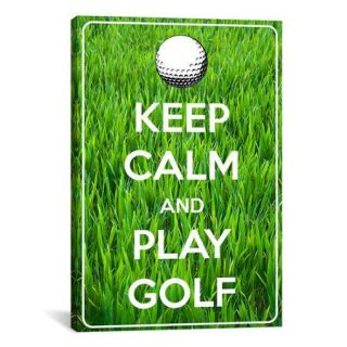 iCanvas Keep Calm and Play Golf Textual Art on Canvas