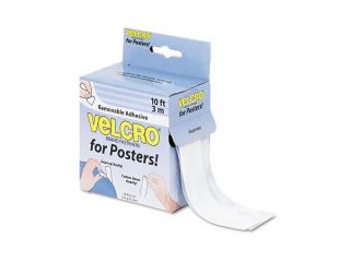 Velcro 90958 Removable Fasteners for Posters, 10 ft. Cut to Length Roll, White