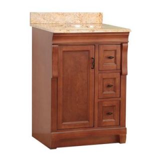 Foremost Naples 25 in. W x 22 in. D Vanity in Warm Cinnamon with Vanity Top and Stone Effects in Tuscan Sun NACASETS2522D