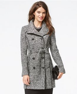 GUESS Textured Belted Trench Coat   Coats   Women
