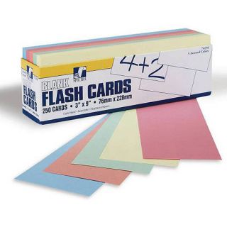 School Specialty Blank Flash Cards, 3" x 9", Pack of 250
