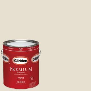 Glidden Premium 1 gal. #HDGWN57 Meeting House White Flat Latex Interior Paint with Primer HDGWN57P 01F