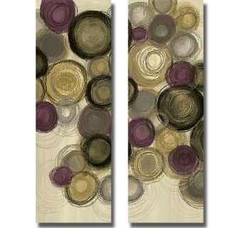 Jeni Lee Purple Whimsy Panel I and II 2 piece Canvas Art Set