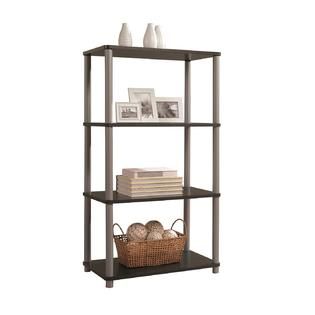Essential Home 4 Shelf Bookcase Black With Silver alternate image