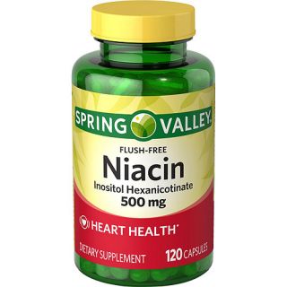 Spring Valley Flush Free Niacin Capsules, 500 mg, 120 count