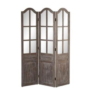 Southern Enterprises 68 in. x 47 in. 3 Panel Petra Screen Room Divider in Gray HD230146