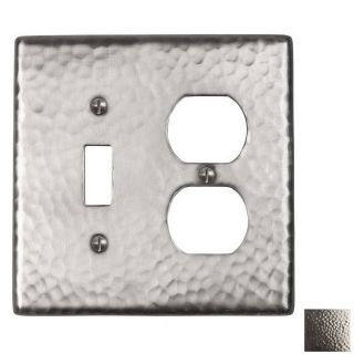 The Copper Factory Artisan 2 Gang Satin Nickel Combination Metal Wall Plate