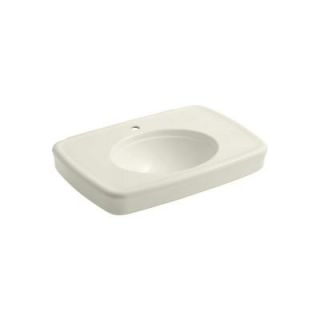 KOHLER Bancroft 8 11/16 in. Ceramic Pedestal Sink Basin in Biscuit with Overflow Drain K 2348 1 96