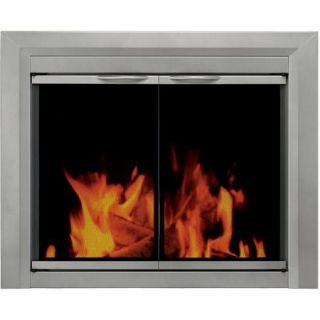 Pleasant Hearth Nickel Cabinet Style Fireplace Glass Door, Coronet Sunlight, Small, CO 3300