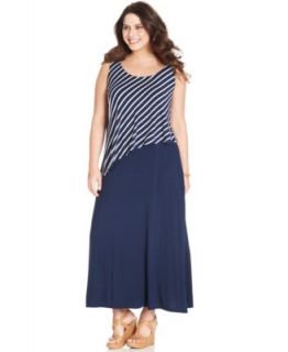 Style&co. Plus Size Sleeveless Striped Maxi Dress