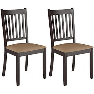 CorLiving Atwood Cappuccino Stained Dining Chairs with Microfiber Seat
