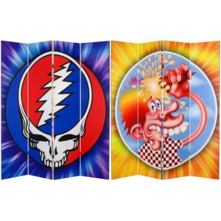 71 x 63 Tall Double Sided Grateful Dead Steal Your Face 4 Panel Room