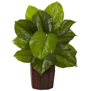 Nearly Natural Nearly Natural Leaf Philodendron Desk Top Plant in Planter