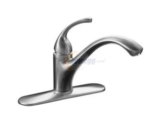 Open Box KOHLER K 10411 G Forté single control kitchen sink faucet with escutcheon and lever handle Brushed Chrome