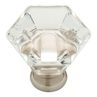 Liberty 1 3/4 in. Satin Nickel with Clear Acrylic Hexagon Cabinet Knob P19443 116 CP